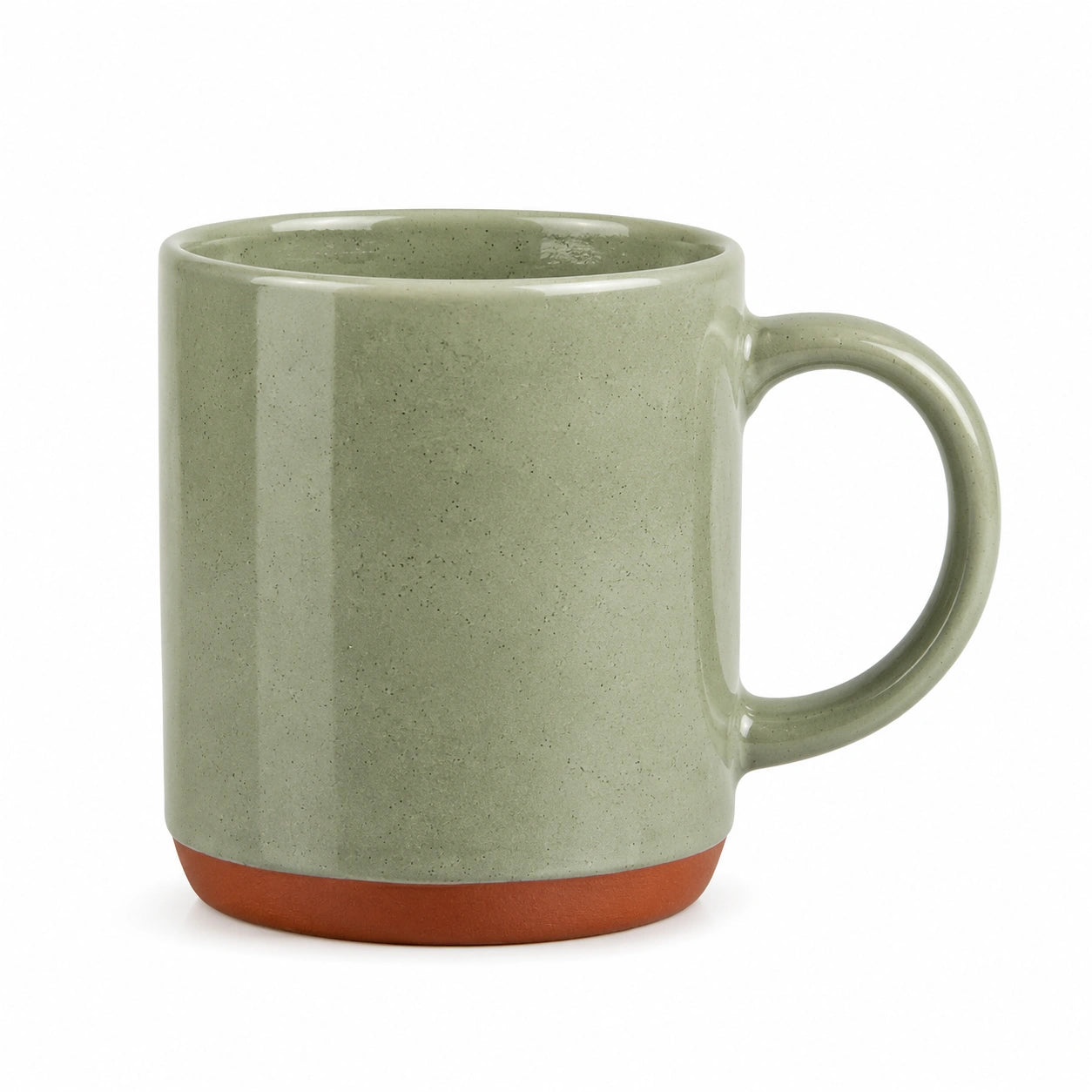 Keramiktasse 350 ml Salbeigrün Terrakotta glasiert für Heißgetränke