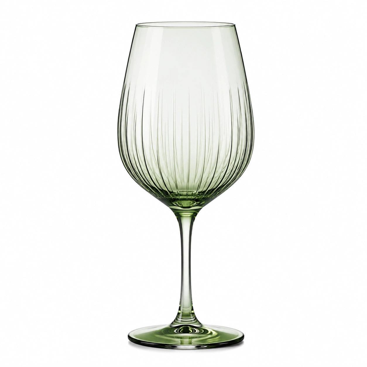 Weinglas 500 ml aus Glas Grün geripptes Trinkglas für Wein