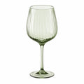 Weinglas 500 ml aus grünem Glas 9 cm gerippt mit Stiel