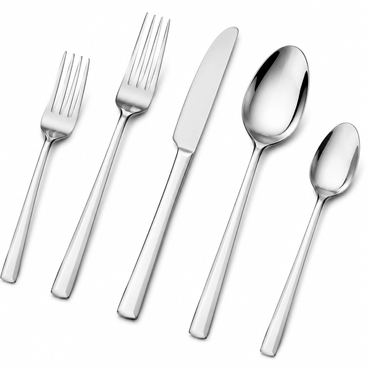 Besteckset 5-teilig Edelstahl Silber poliert für den Esstisch