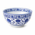 Schüssel 18 cm aus Porzellan in Weiß Blau mit Blumenmuster für Speisen