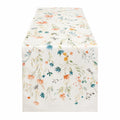 Tischläufer 180 x 33 cm aus Textilgewebe in Creme mit Blumenmuster