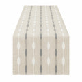 Tischläufer 180 x 33 cm Beige Grau mit gewebtem Blattmuster